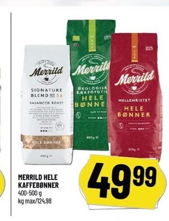 Løvbjerg Merrild hele kaffebønner tilbud
