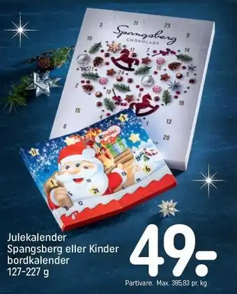 REMA 1000 Julekalender spangsberg el. kinder bordkalender tilbud
