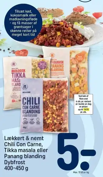 REMA 1000 Lækkert & nemt chili con carne, tikka masala el. panang blanding tilbud