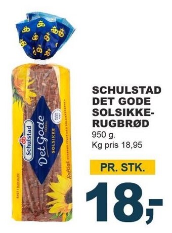 Let-Køb Schulstad det gode solsikke rugbrød tilbud