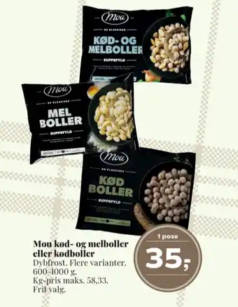 Dagli'Brugsen Mou kød- og melboller tilbud