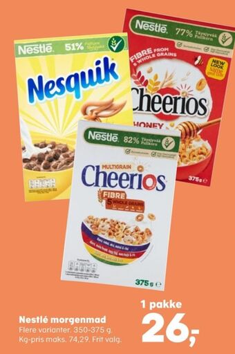 Kvickly Nesquik morgenmadsprodukt tilbud