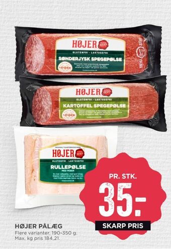 MENY Højer pølser sønderjysk spegepølse tilbud