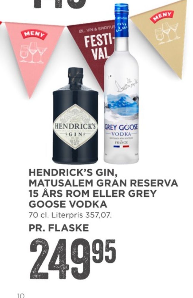 Hendricks gin tilbud hos MENY