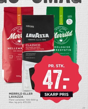 MENY Merrild kaffe formalet tilbud