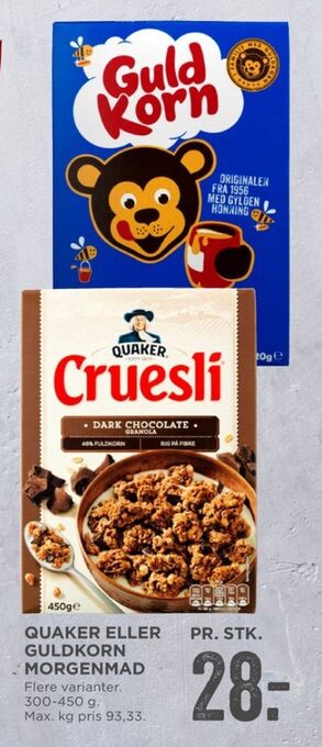 MENY Quaker cruesli tilbud