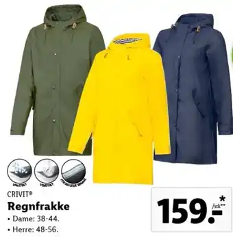 Regnfrakke Damme: 38-44