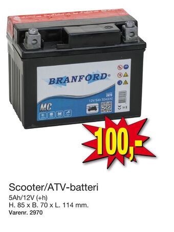 Scooter/atv-batteri