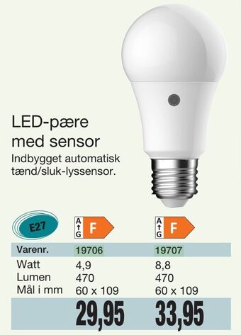 Harald Nyborg Led-pære med sensor tilbud