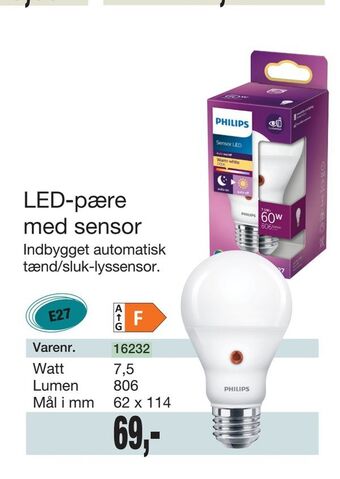 Harald Nyborg Led-pære med sensor tilbud