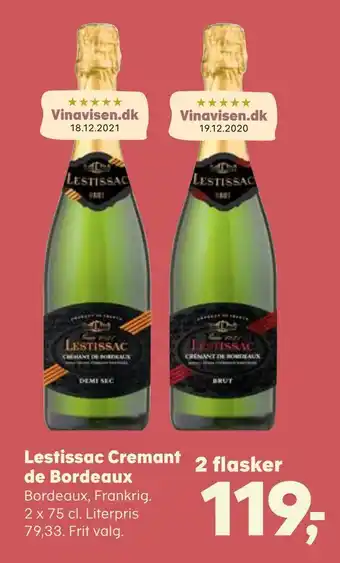 Kvickly Lestissac cremant de bordeaux tilbud
