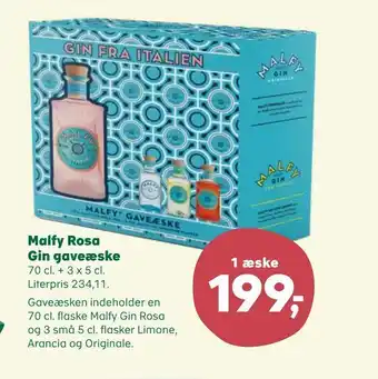 Kvickly Malfy rosa gin gaveæske tilbud