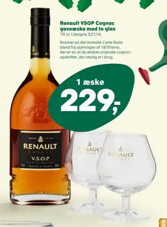 Renault vsop cognac gaveæske med to glas