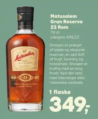 Kvickly Matusalem gran reserva 23 rom tilbud