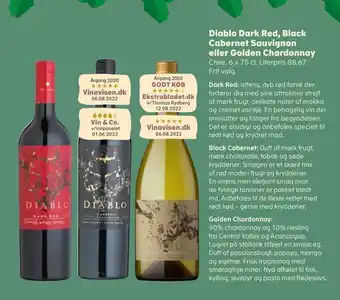 Kvickly Diablo dark red, black cabernet sauvignon eller golden chardonnay tilbud