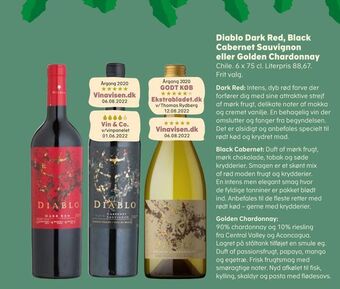 SuperBrugsen Diablo dark red, black cabernet sauvignon eller golden chardonnay tilbud