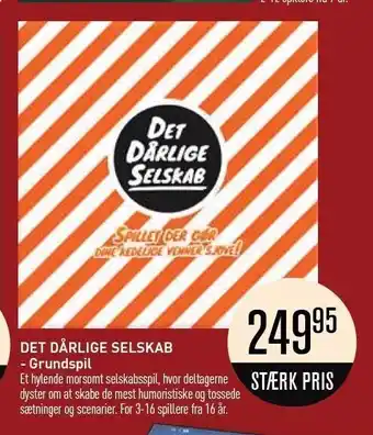 BOGhandleren Det dårlige selskab - grundspil tilbud
