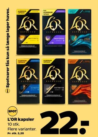 Netto Lor kaffekapsler tilbud