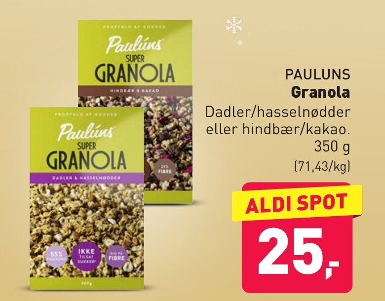 Pauluns Granola tilbud hos ALDI