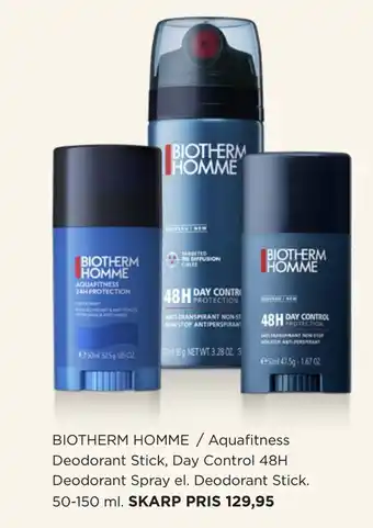 Salling Biotherm homme / aquafitness deodorant stick, day control 48h deodorant spray el. deodorant stick tilbud