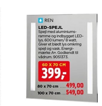 jem & fix Ren LED-Spejl tilbud