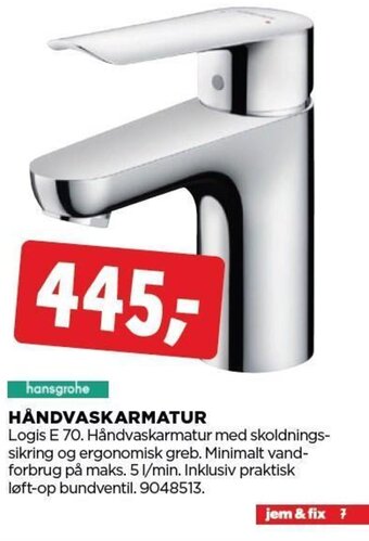 jem & fix Håndvaskarmatur tilbud