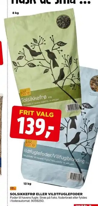 jem & fix Solsikkefrø eller vildt fuglefoder tilbud