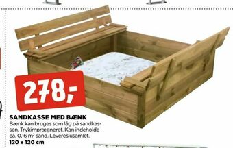jem & fix Sandkasse med bænk tilbud
