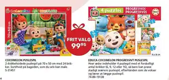 Kon-Tur Cocomelon puslespil el. educa cocomelon progressivt puslespil tilbud