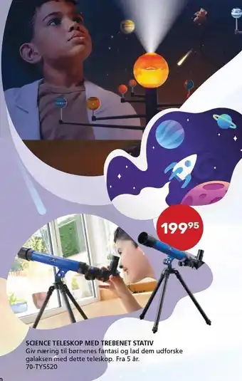 Science teleskop m. trebenet stativ