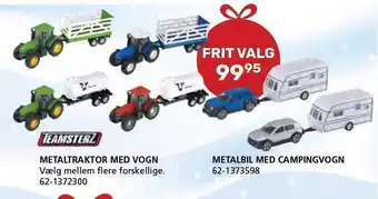 Metaltraktor m. vogn el. metalbil m. campingvogn