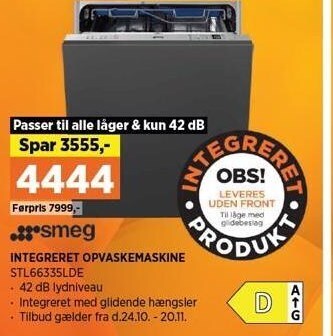 Intergreret opvaskemaskine