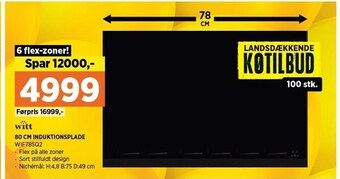 Power 80 cm induktionsplade tilbud
