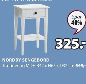 JYSK Nordby Sengebord tilbud