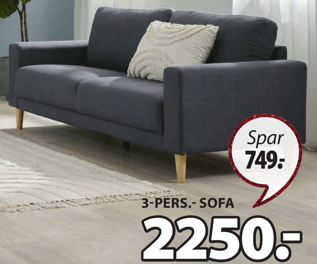 Egense Sofa 3 pers tilbud hos JYSK