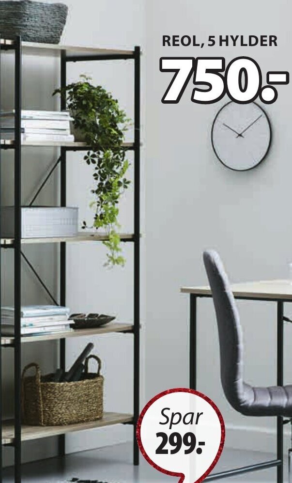 Reol, 5 hylder tilbud hos JYSK