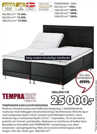JYSK Temprakon E200 Elevationsseng tilbud
