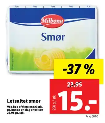 Lidl Milbona smør tilbud