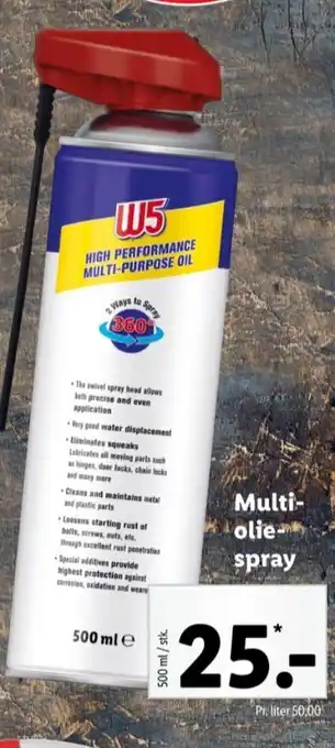 Lidl W5 oliemultispray tilbud