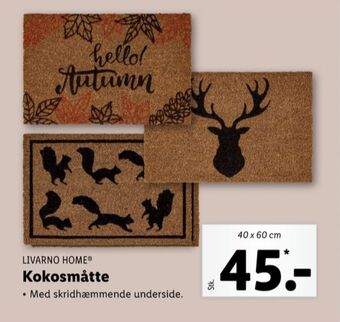 Lidl Livarno dørmåtte tilbud