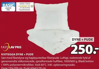 JYSK Kvitega Dyne + Pude tilbud