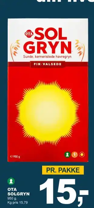 Let-Køb Ota sol gryn havregryn finvalsede tilbud