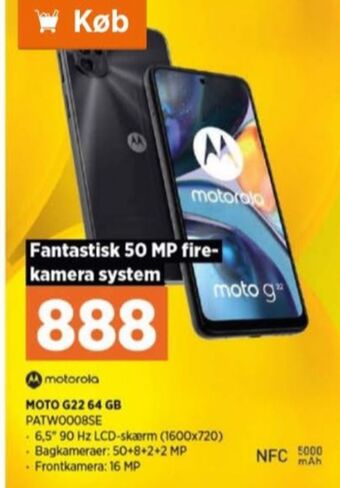 Power Motorola moto g22 mobiltelefon tilbud