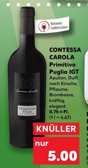 Kaufland DE Contessa Carola Primitivo Puglia IGT tilbud