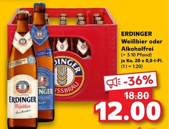Kaufland DE Erdinger Weißbier oder Alkoholfrei tilbud