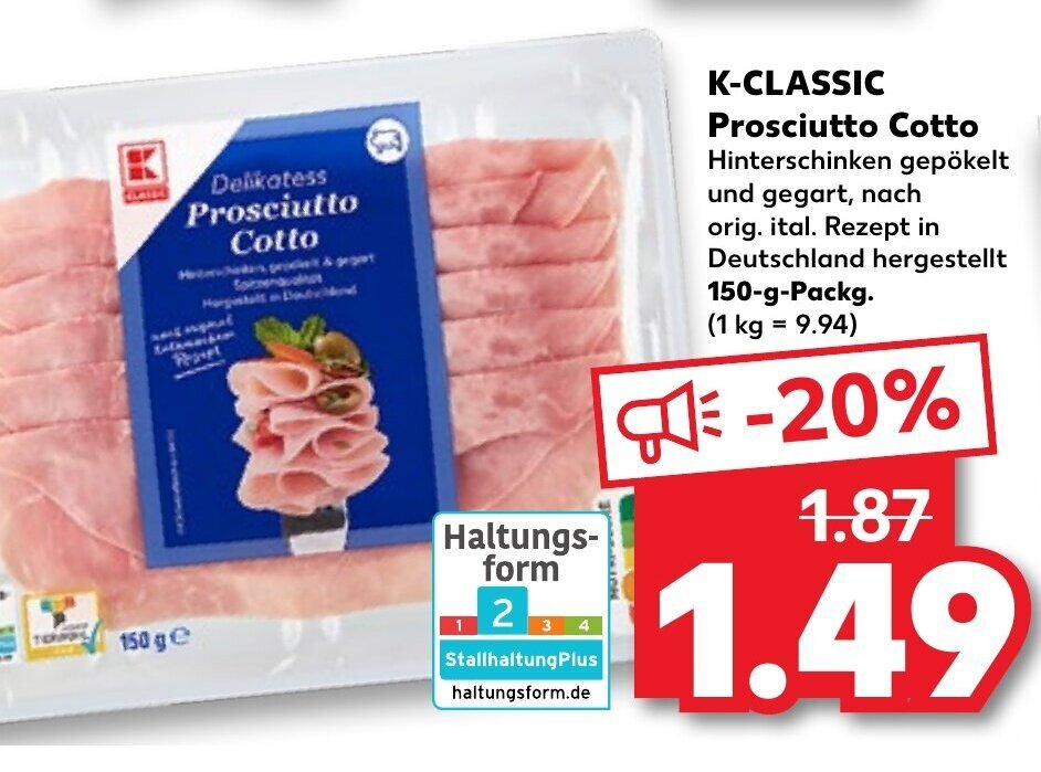 KClassic Prosciutto Cotto tilbud hos Kaufland