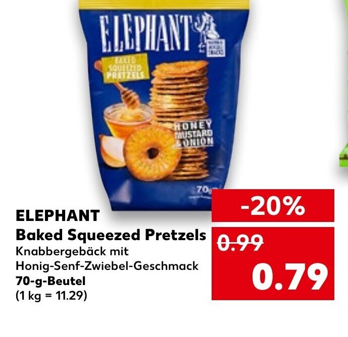 Elephant Baked Squeeze Pretzels tilbud hos Kaufland