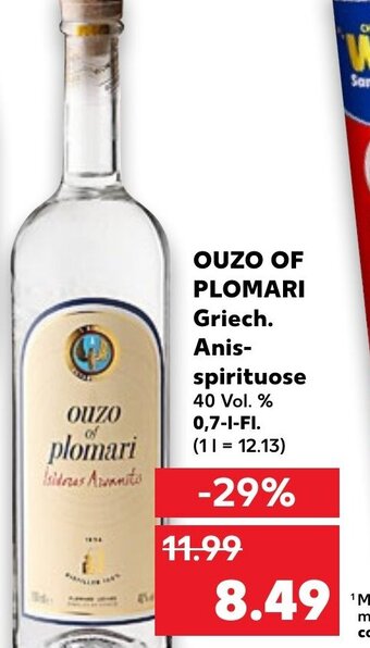 Kaufland DE Ouzo Of Plomari Griech.Anis Spirituose tilbud