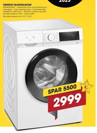 Punkt1 Siemens vaskemaskine tilbud