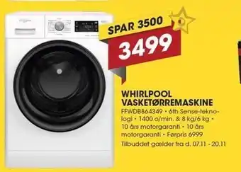 Punkt1 Whirlpool vasketørremaskine tilbud